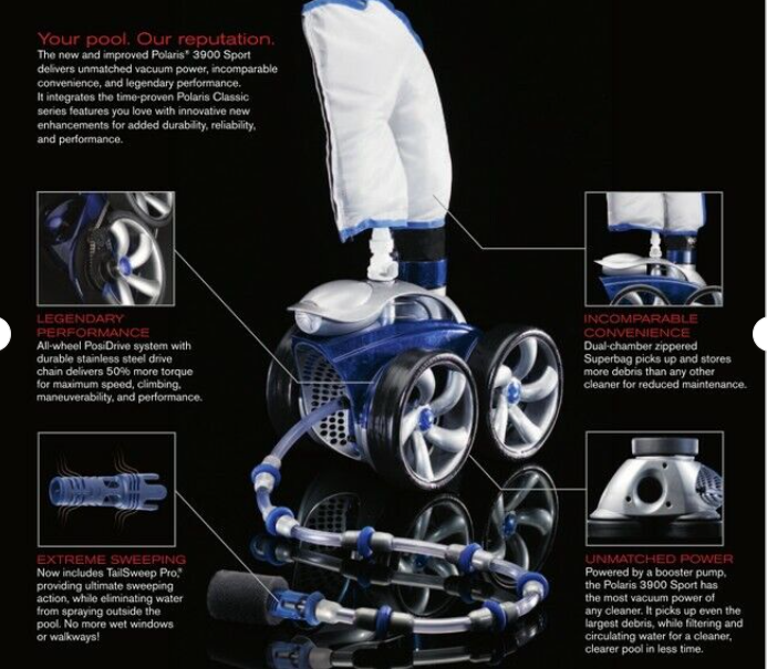 Polaris 3900 Sport Pressure Side Pool Cleaner F6 NEWEST MODEL & IMPROVED