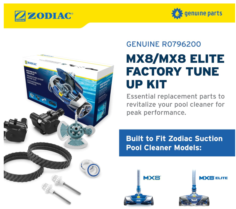 Zodiac Genuine Parts MX8 / MX8 Elite Factory Tune Up Kit R0796200, All-Inclusive Suction Cleaner Performance Tune-Up Kit MX8 and MX8 Elite