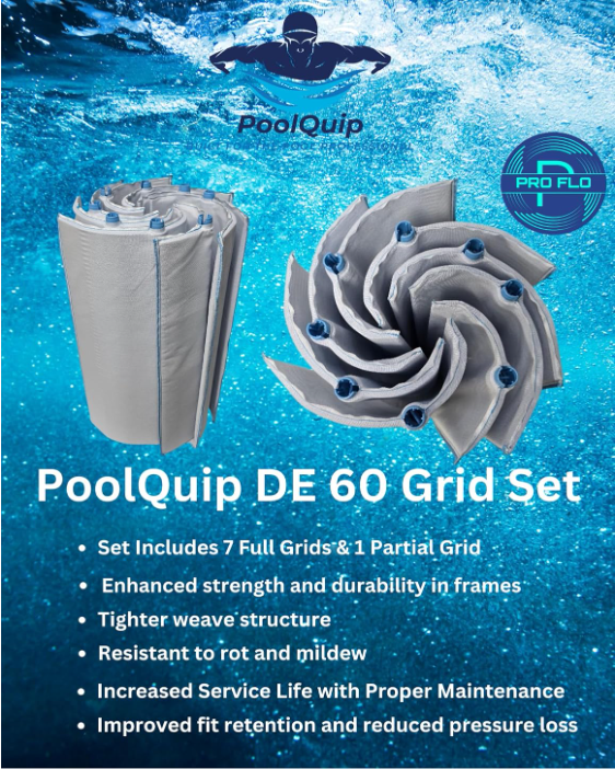 DE48SET 48 Sq Ft DE Grid Pool Filter Set Professional Grade Replaces Pentair, Hayward & Jandy 48sq ft DE Grid Sets (7 Full, 1 Partial) - Professional Grade
