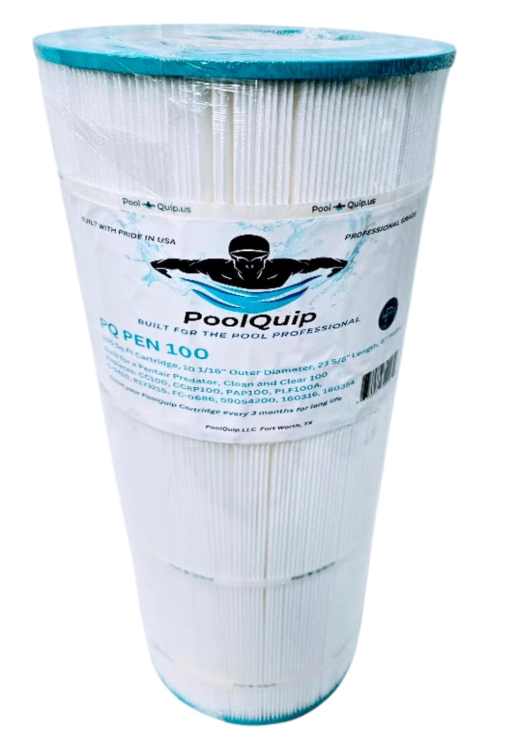 PQ Pen 100 Cartridge Replaces Pentair CC100, CCRP100, PAP100, Unicel C-9410, R173215, FC-0686, 160316 Predator 100, L x OD:23 5/8" x 10 1/16" Premium Grade Made in The USA