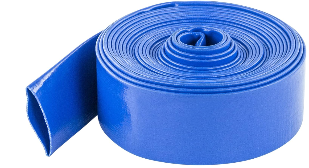 Blue Torrent Backwash Hose, Heavy-Duty PVC Pool Discharge Hose, Blue 2" Diameter 25' Length 3X Thicker Than Standard Backwash Hose