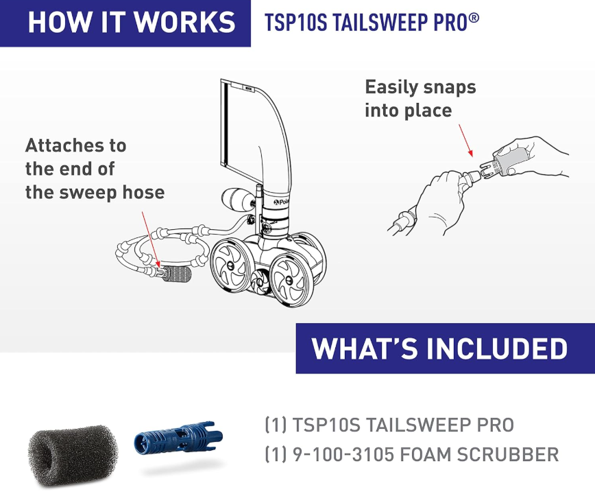 Polaris Genuine Parts TSP10S TailSweep PRO Replacement Pressure-Side Pool Cleaners 280, 3900 Sport, 380, 360, 180