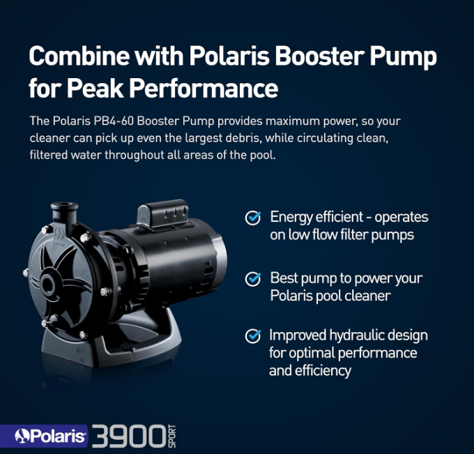 Polaris Vac-Sweep 3900 Sport Pressure Inground Pool Cleaner, Triple Jet Powered, with a Dual Chamber SuperBag for Debris