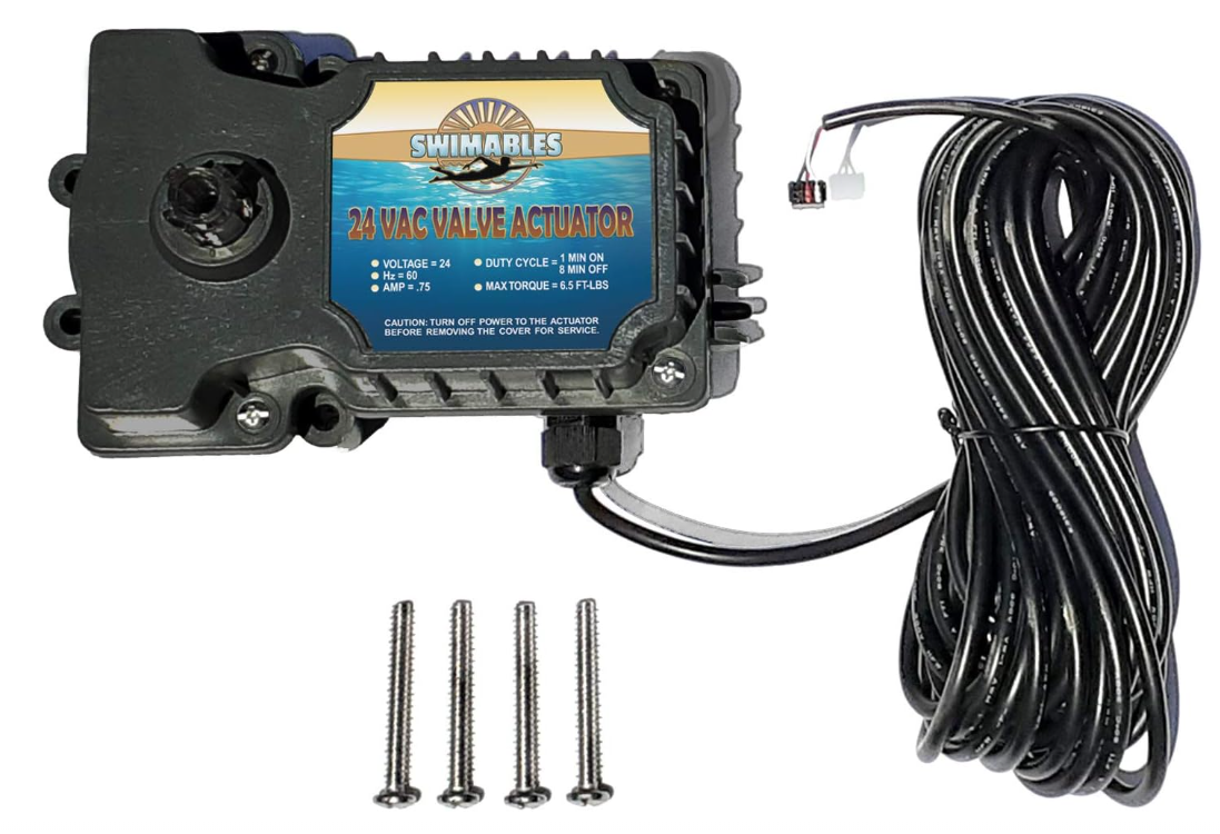 Swimables 180 Degree Rotation 3-Port 24 Volt AC Universal Valve Actuator Replacement for Pool and Spa Automation Systems