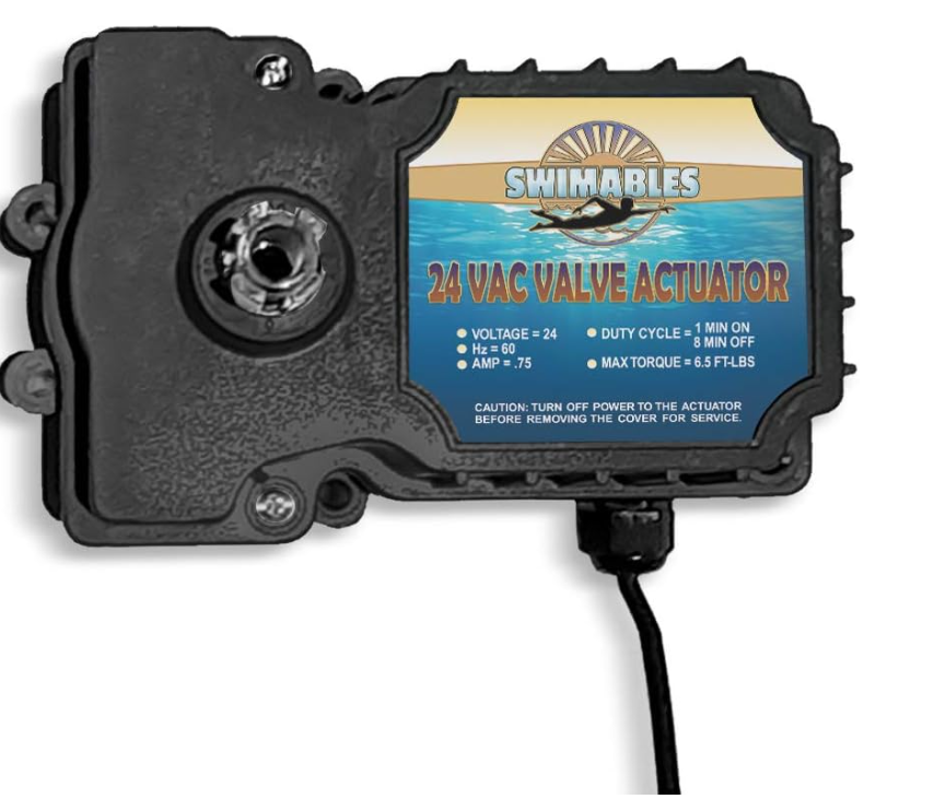 Swimables 180 Degree Rotation 3-Port 24 Volt AC Universal Valve Actuator Replacement for Pool and Spa Automation Systems