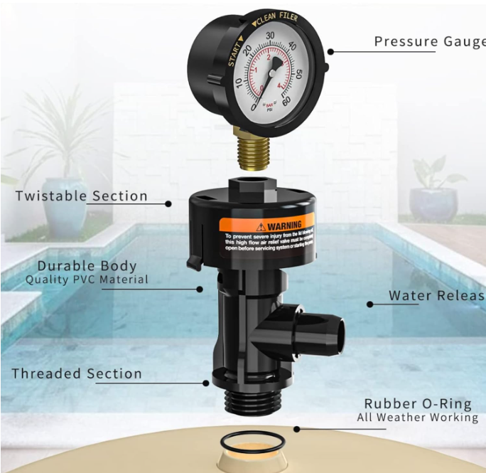 Swimables 98209800 Air Relief Valve Compatible with Pentair Pool Filter | Compatible with Pentair Pool Products FNS, Clean and Clear, Quad DE and 2000/4000 Series Filters