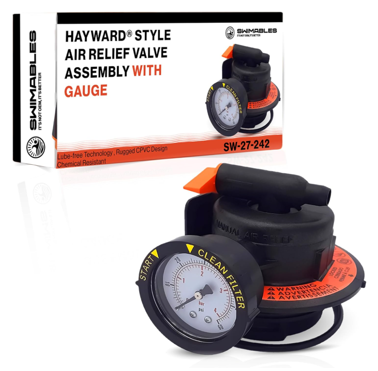 Swimables DEX2420MAR2 Manual Air Relief Assembly - Compatible with Hayward DE and Cartridge Pool Filter - Works with Pro Grid, Swim Clear and Swimclear Cartridge Filters- New Upgraded Design