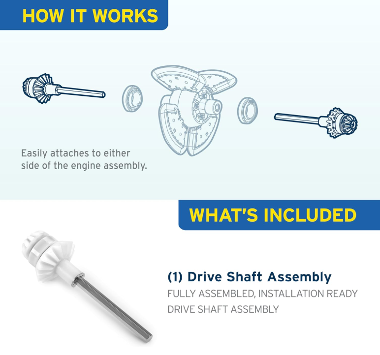 Zodiac Genuine Parts MX8 Drive Shaft Assembly Replacement Kit, R0525100
