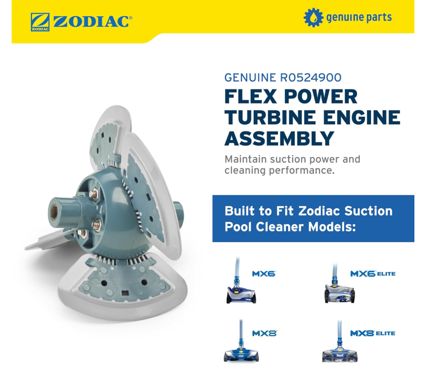Zodiac Genuine Parts MX8 Engine Assembly Replacement Kit, R0524900