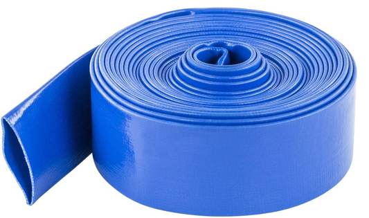 Blue Torrent Backwash Hose, Heavy-Duty PVC Pool Discharge Hose, Blue 2" Diameter 25' Length 3X Thicker Than Standard Backwash Hose