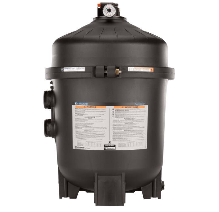 Hayward SwimClear Cartridge Pool Filter with Single Piece Flange Clamp and Multi Element Filtration for Outdoor In-Ground Swimming Pools, Black 325sq.ft