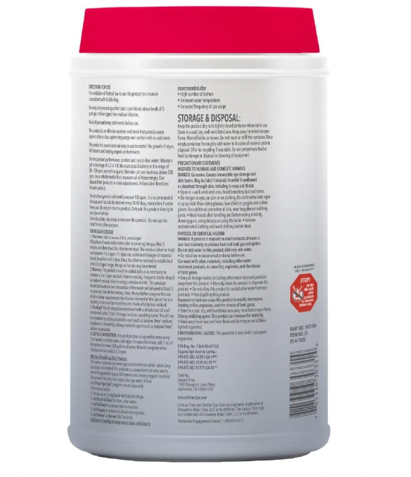 Leisure Time E5 Spa 56 Chlorinating Granules for Spas and Hot Tubs - Maintains Clean, Clear, Sanitized Water, 5 lbs