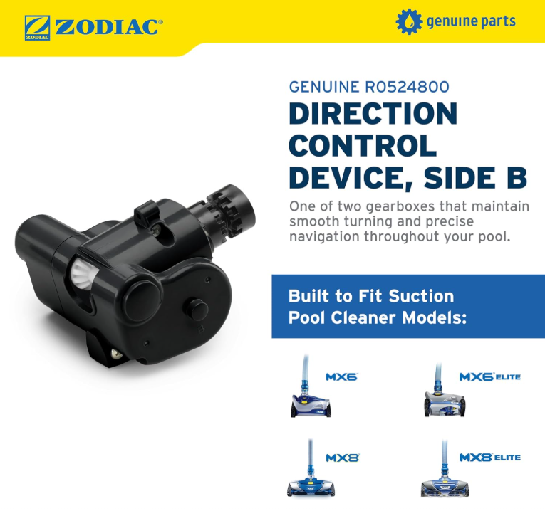 Zodiac Genuine Parts MX8 Direction Control Device Side B, R0524800